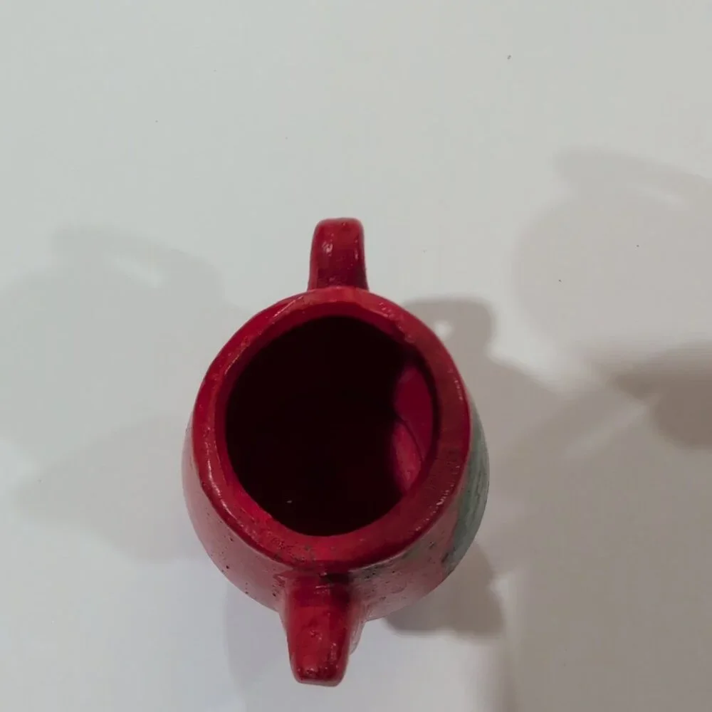 Vintage Our Own Import Red Tiny Chalkware Tea Pots | Knick Knacks | Doll Sized - Picture 7 of 8
